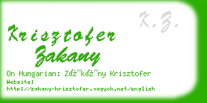 krisztofer zakany business card